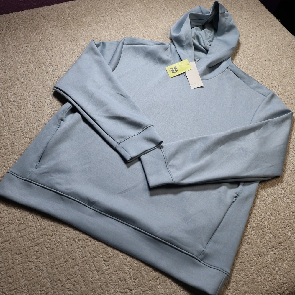 All in Motion Mens Sleek Spacer Pullover Hoodie Light Blue XL TT-025